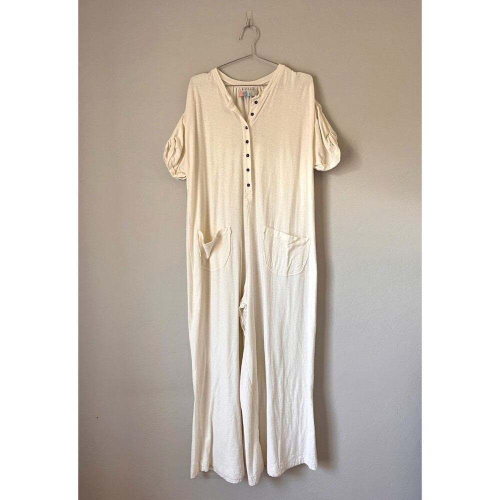 Free People FP BEACH My Go-To Jumpsuit in Ivory Size MEDIUM